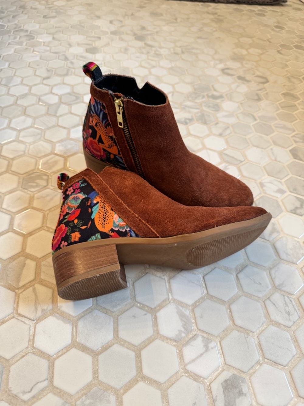 Women’s Inkkas Brown Suede Ankle Booties